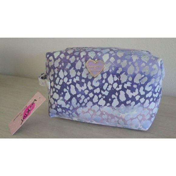 Betsey Johnson CLB-1023 Purple Multi Leopard Print Loaf Cosmetic Bag - Picture 5 of 12